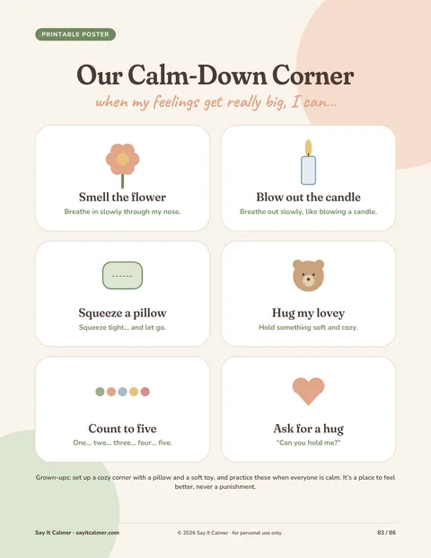 Calm-down corner poster